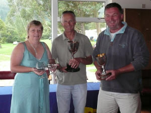 FF Northern Champions Steve Goacher and Phil Evans with Commodore's wife Elaine Hunt