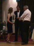 DRS Chairman Alastair Thomas presenting the Max Joule Memorial Trophy to Mike and Jenny Moore