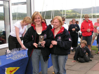 Fox & Hounds Trophy for race 3 winners - Eloise and Kayleigh Hansen, Covenham