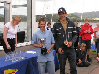 Peter Drysdale Trophy for 4th race winners - Dan and James Eliis, Royal Plymouth Corinthian (Shame we missed out the pink flipflops!)