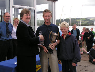 George Over Trophy for overall winners Dave and Joric Gebhard, Derwent Reservoir