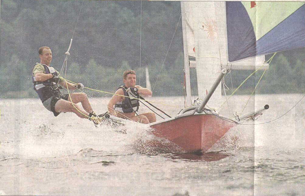 John Telford and Andy Burgess trialing the Laser 4000